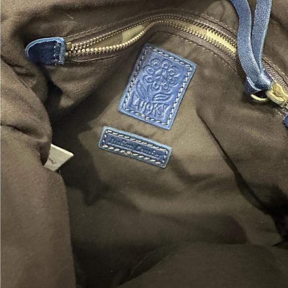 Lucky Brand Leather Abbey Road Crossbody Foldover Convertible Messenger Ink Blue - Picture 10 of 11